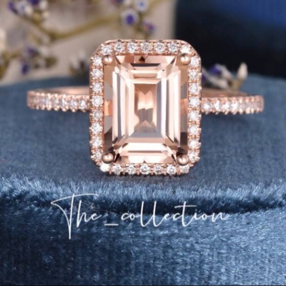 ROSE GOLD PLATED DIAMOND RING - Picture 2 of 4